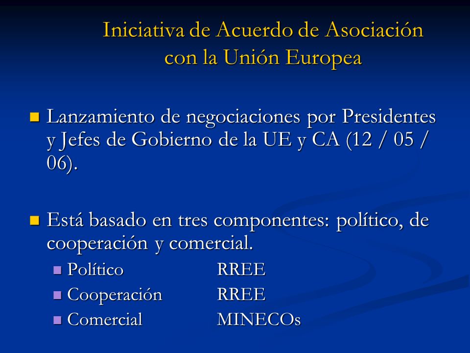 Iniciativa de Acuerdo de Asociación con la Unión Europea