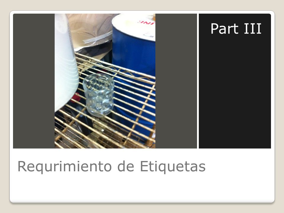 Requrimiento de Etiquetas