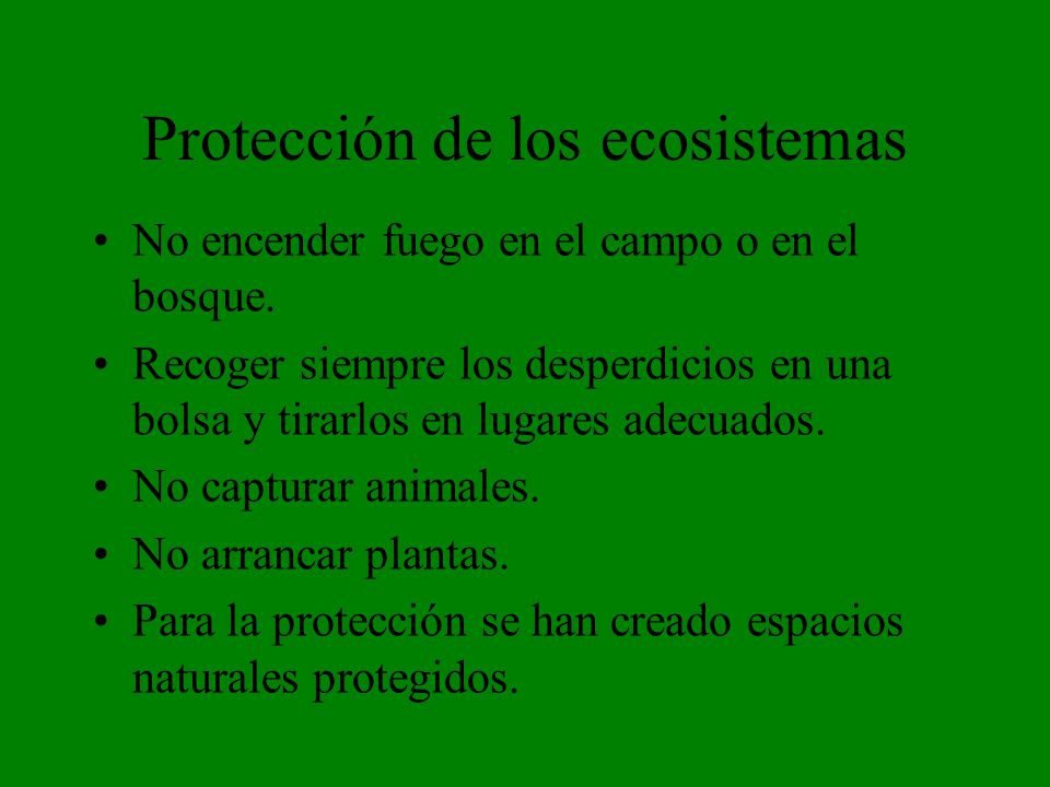 Protección de los ecosistemas