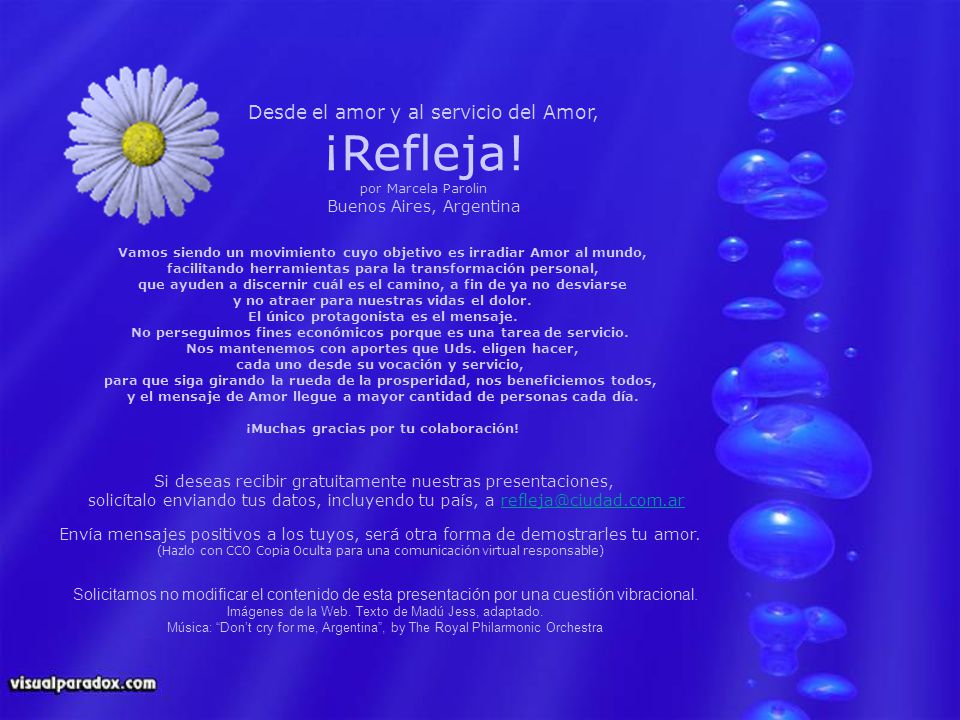 ¡Refleja! Desde el amor y al servicio del Amor,