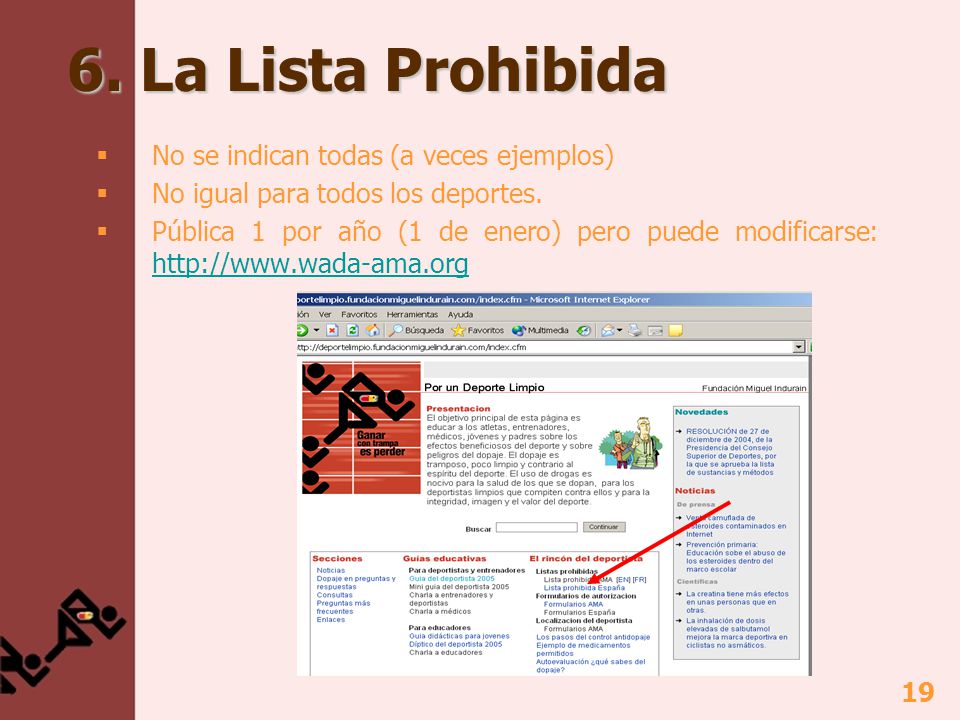 6. La Lista Prohibida No se indican todas (a veces ejemplos)