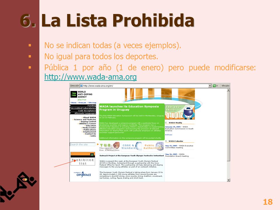 6. La Lista Prohibida No se indican todas (a veces ejemplos).