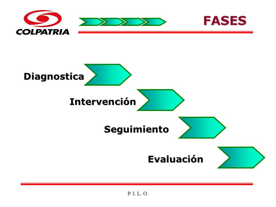 FASES Diagnostica Intervención Seguimiento Evaluación P. I. L. O.