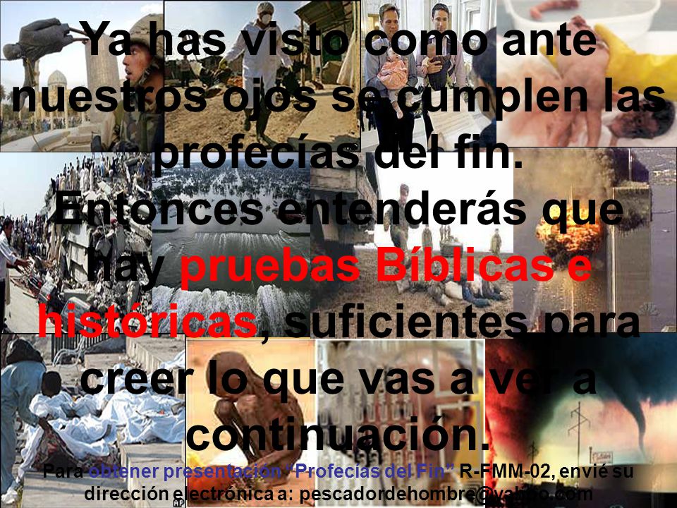 Ya has visto como ante nuestros ojos se cumplen las profecías del fin.