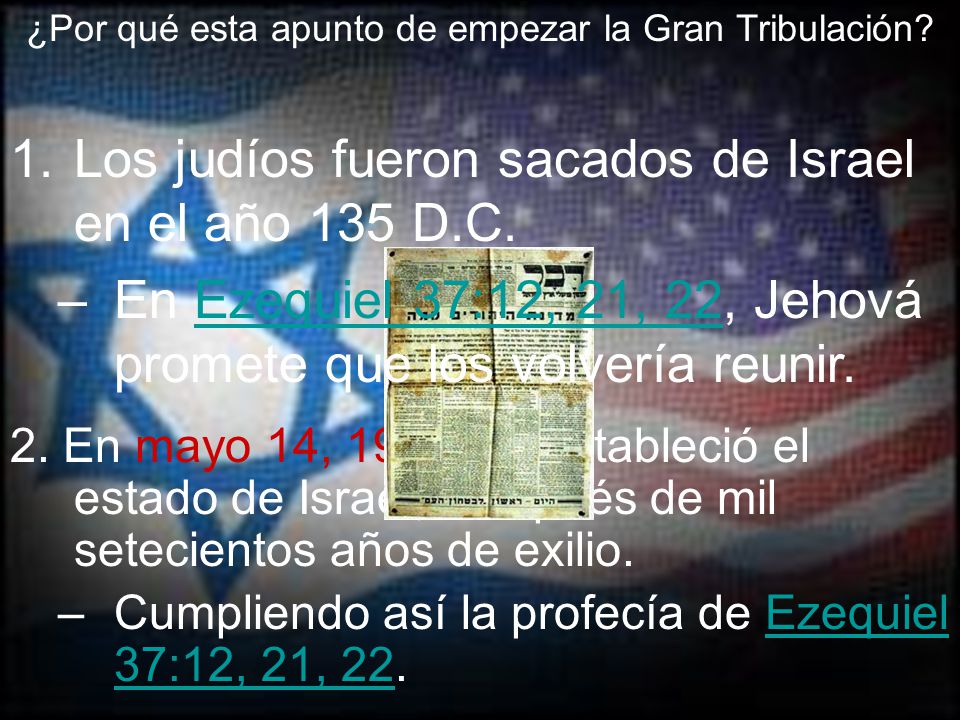 ¿Por qué esta apunto de empezar la Gran Tribulación