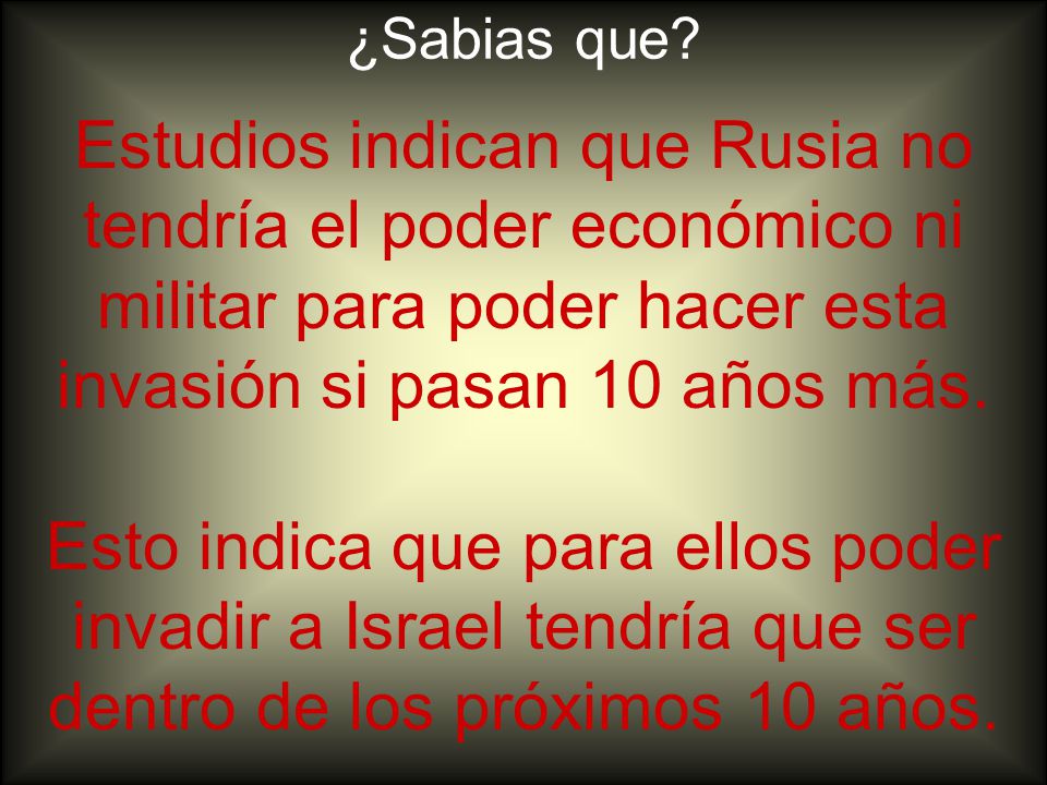 ¿Sabias que Estudios indican que Rusia no tendría el poder económico ni militar para poder hacer esta invasión si pasan 10 años más.