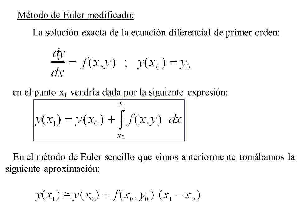 Método de Euler modificado: