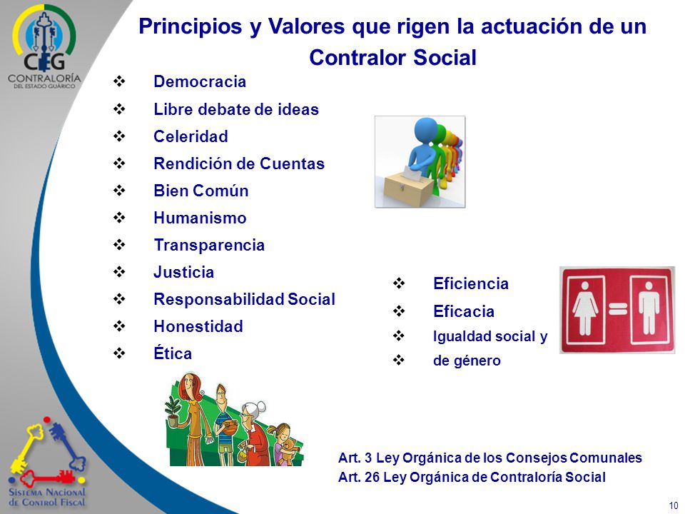 Principios y Valores que rigen la actuación de un
