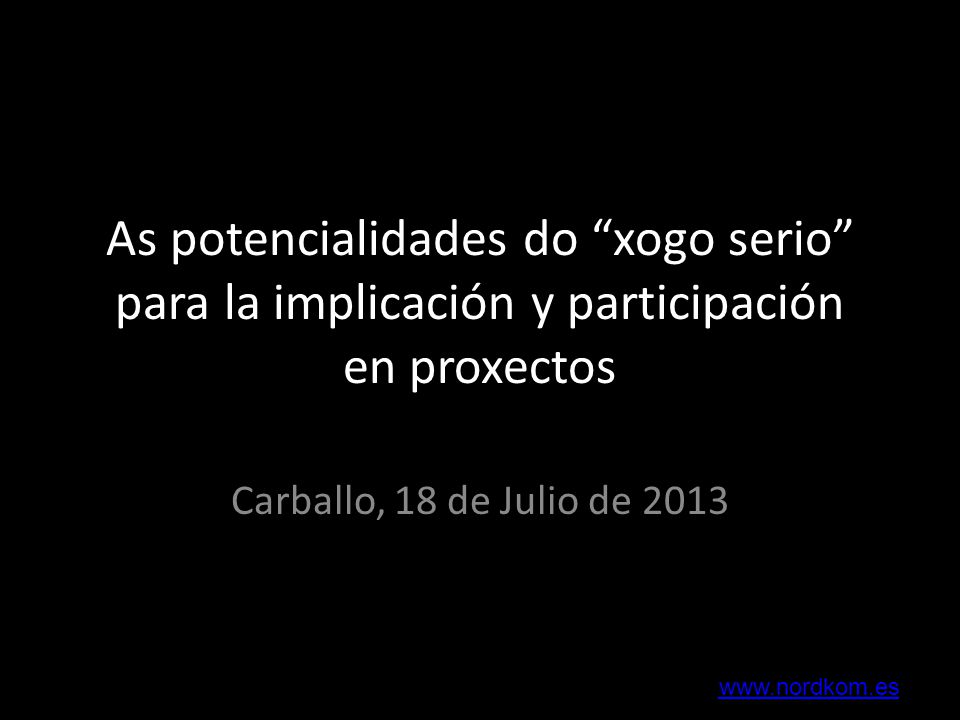 As potencialidades do xogo serio para la implicación y participación en proxectos