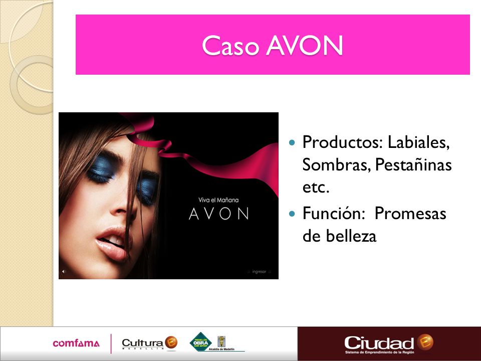 Caso AVON Productos: Labiales, Sombras, Pestañinas etc.