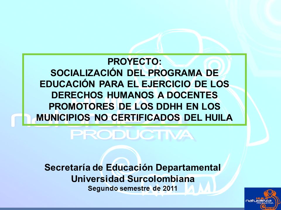 Secretaría de Educación Departamental Universidad Surcolombiana