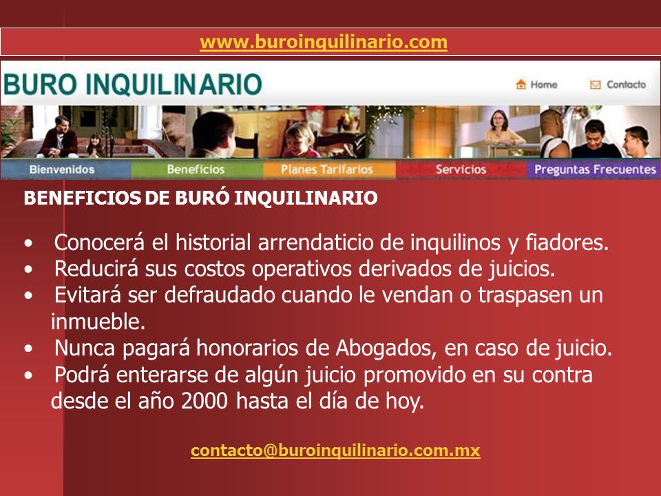 Conocerá el historial arrendaticio de inquilinos y fiadores.
