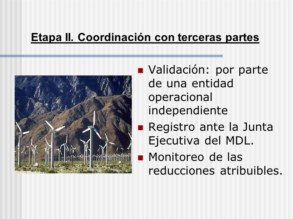 Etapa II. Coordinación con terceras partes