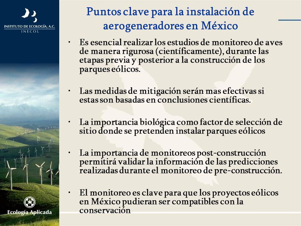 Puntos clave para la instalación de aerogeneradores en México