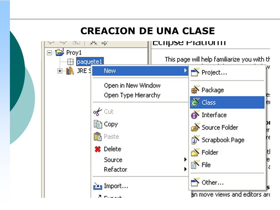 CREACION DE UNA CLASE
