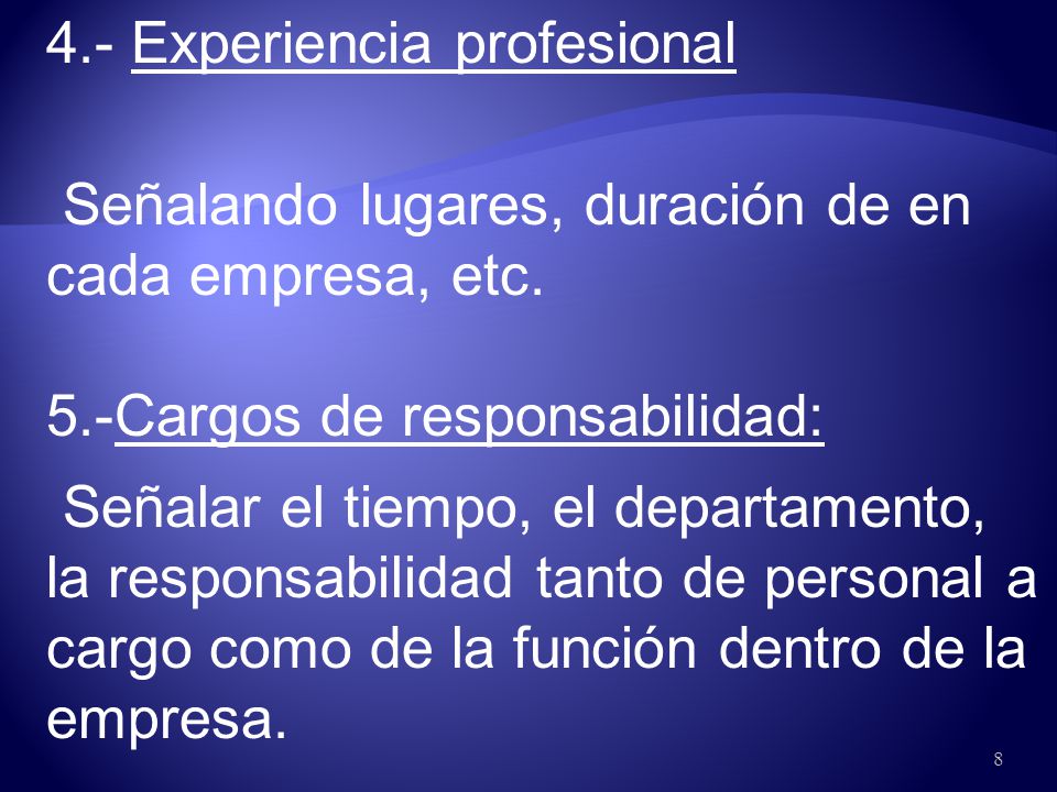 4.- Experiencia profesional