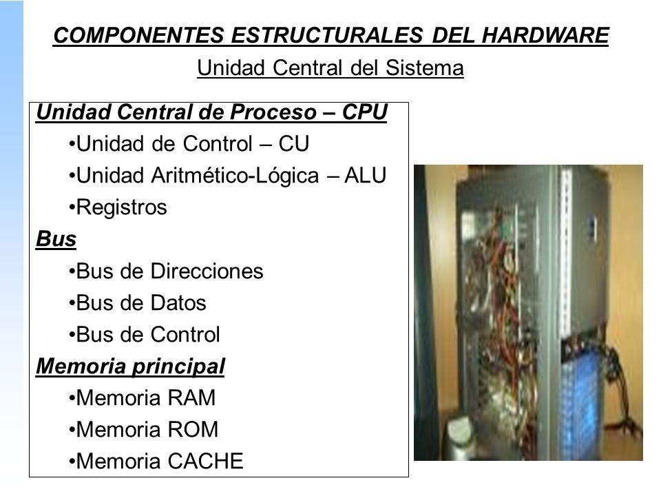 COMPONENTES ESTRUCTURALES DEL HARDWARE