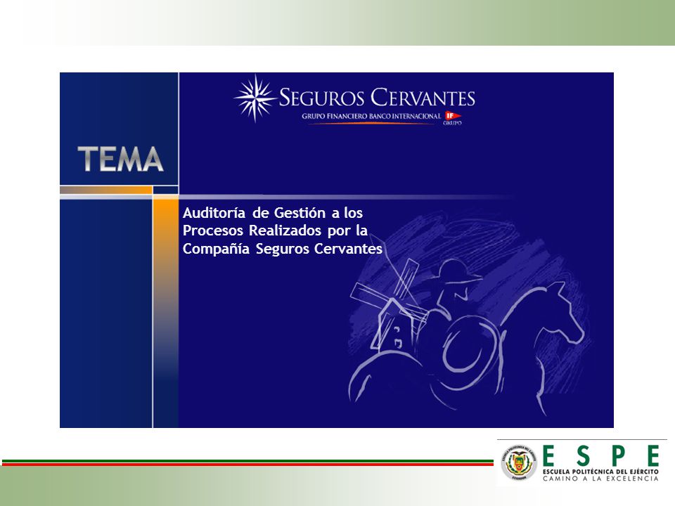 TEMA Auditoría de Gestión a los Procesos Realizados por la Compañía Seguros Cervantes