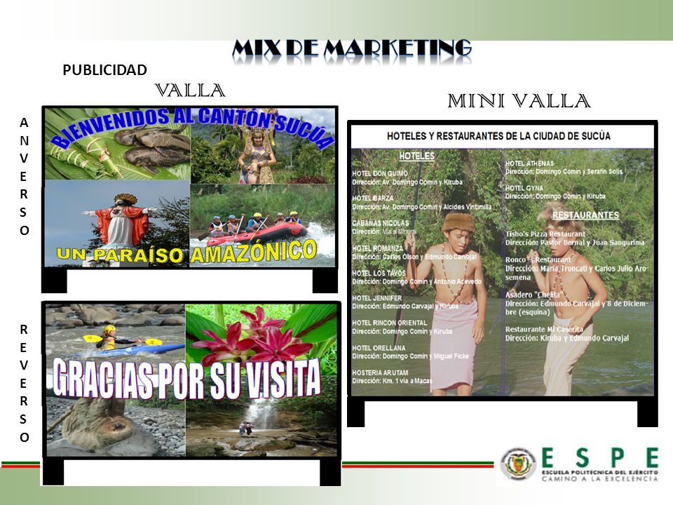 MIX DE MARKETING PUBLICIDAD VALLA MINI VALLA A N V E R S O R E V S O