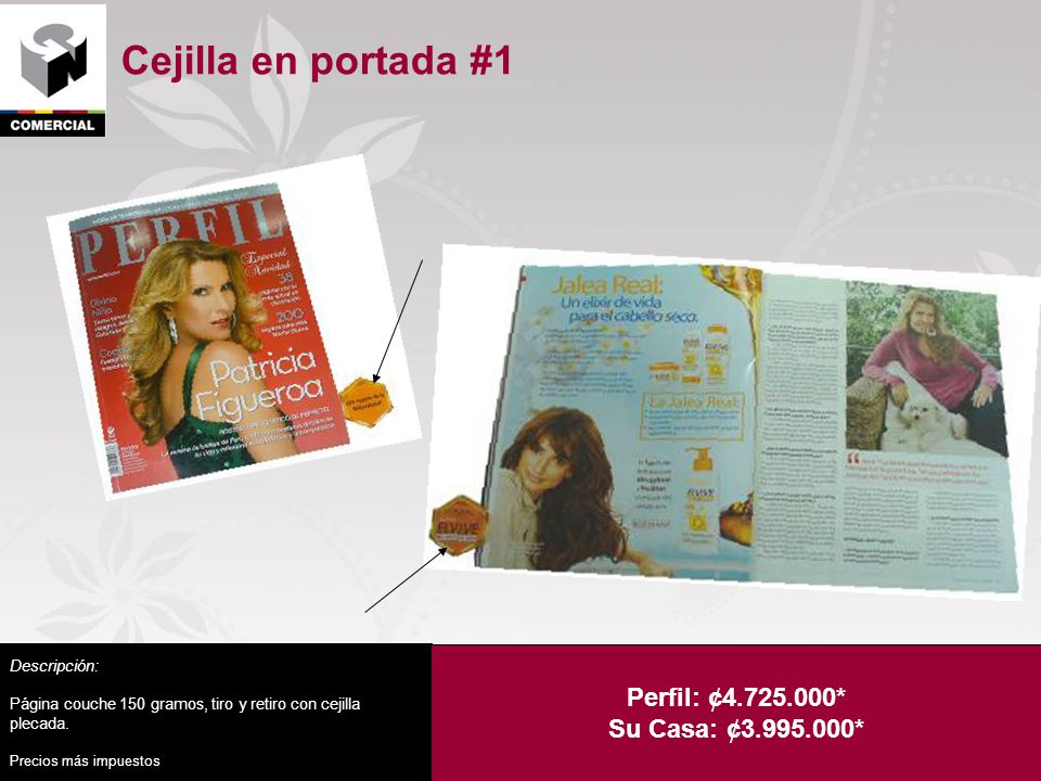 Cejilla en portada #1 Perfil: ¢ * Su Casa: ¢ *