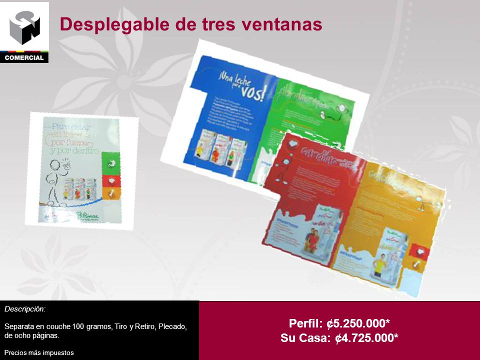 Desplegable de tres ventanas