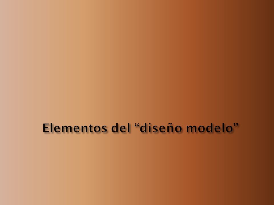 Elementos del diseño modelo
