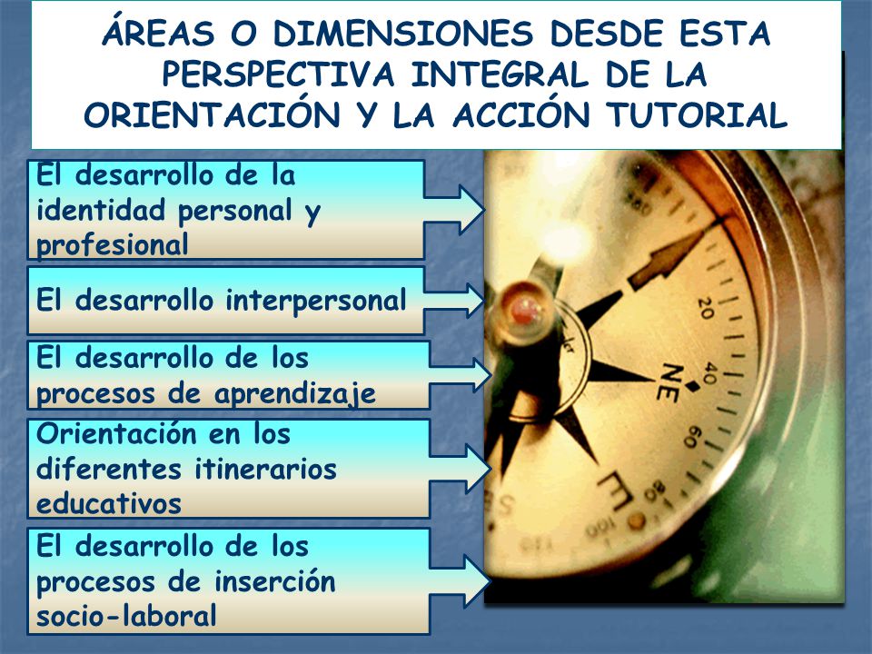 ÁREAS O DIMENSIONES DESDE ESTA PERSPECTIVA INTEGRAL DE LA ORIENTACIÓN Y LA ACCIÓN TUTORIAL
