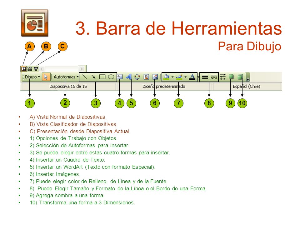 3. Barra de Herramientas Para Dibujo A B C