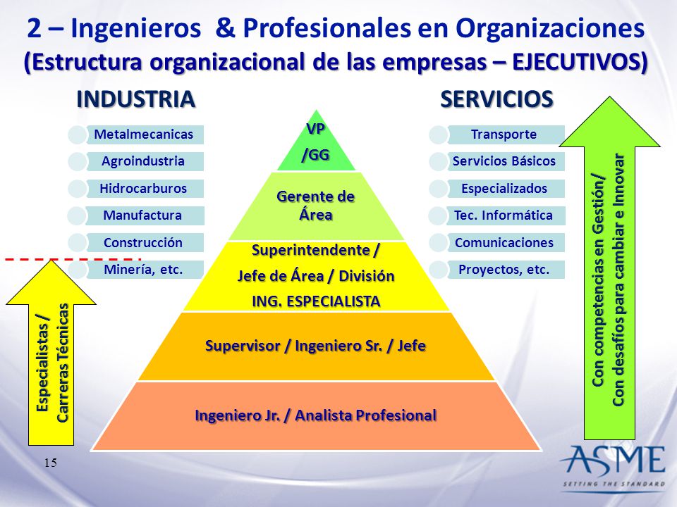 Supervisor / Ingeniero Sr. / Jefe Ingeniero Jr. / Analista Profesional