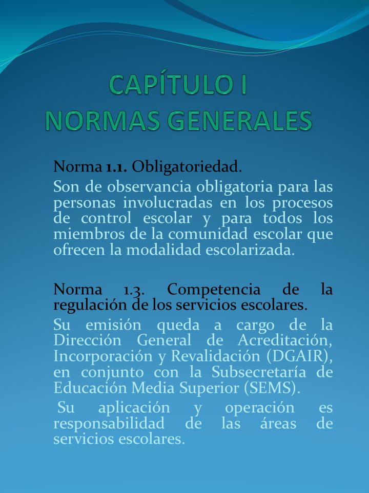 CAPÍTULO I NORMAS GENERALES