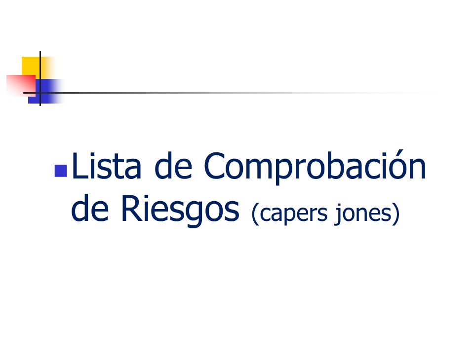 Lista de Comprobación de Riesgos (capers jones)