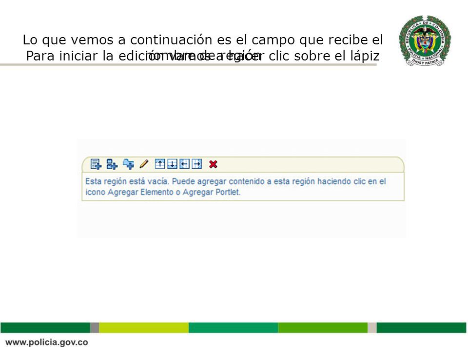 Lo que vemos a continuación es el campo que recibe el nombre de región