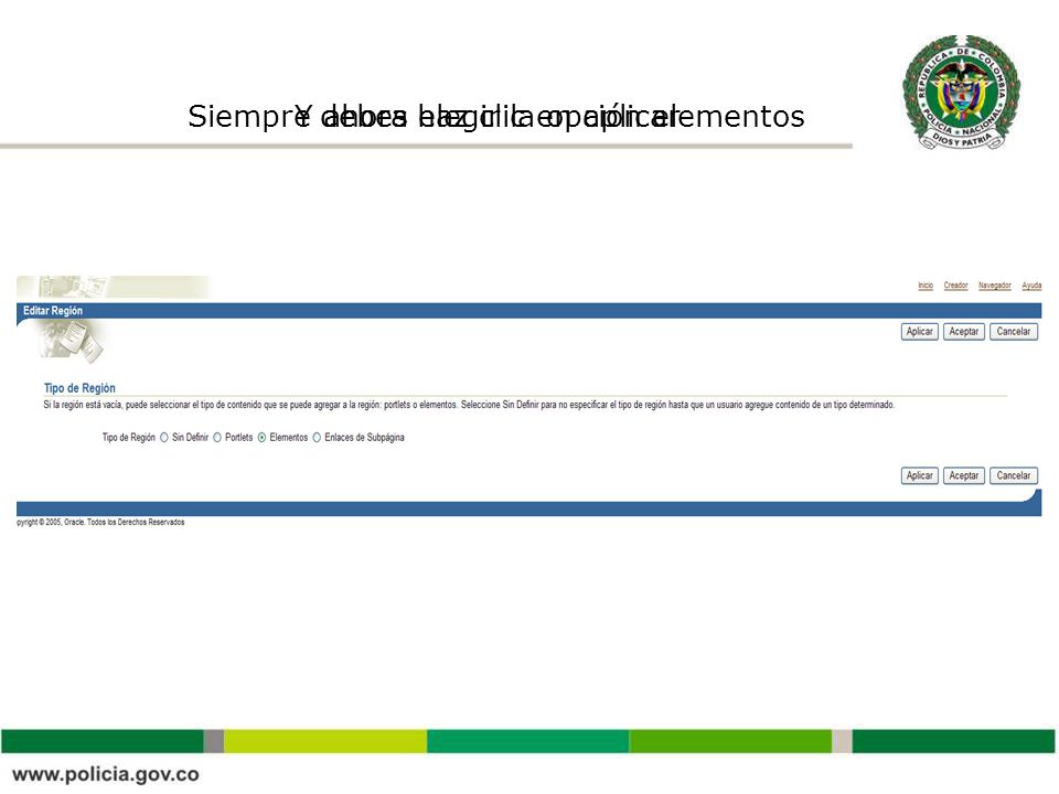 Y ahora haz clic en aplicar Siempre debes elegir la opción elementos