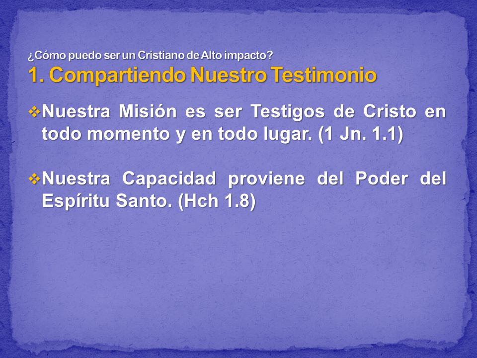 Nuestra Capacidad proviene del Poder del Espíritu Santo. (Hch 1.8)
