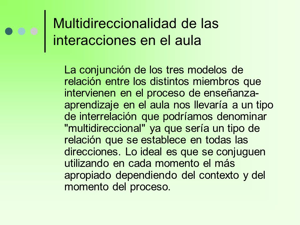 Multidireccionalidad de las interacciones en el aula