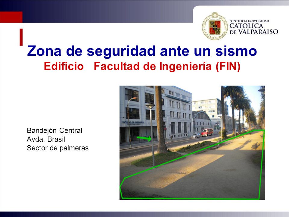 Zona de seguridad ante un sismo Edificio Facultad de Ingeniería (FIN)
