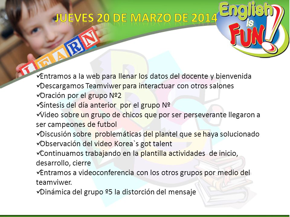 Jueves 20 de marzo de 2014 Entramos a la web para llenar los datos del docente y bienvenida.
