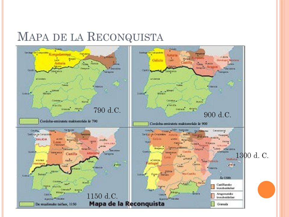 Mapa de la Reconquista 790 d.C. 900 d.C d. C d.C.