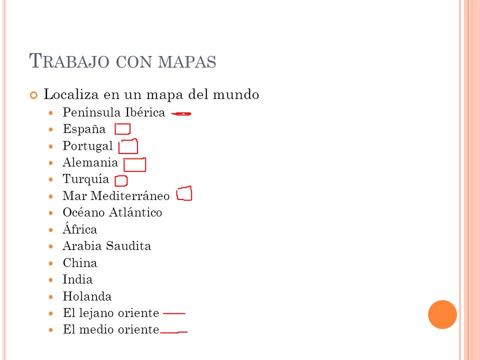 Trabajo con mapas Localiza en un mapa del mundo Península Ibérica