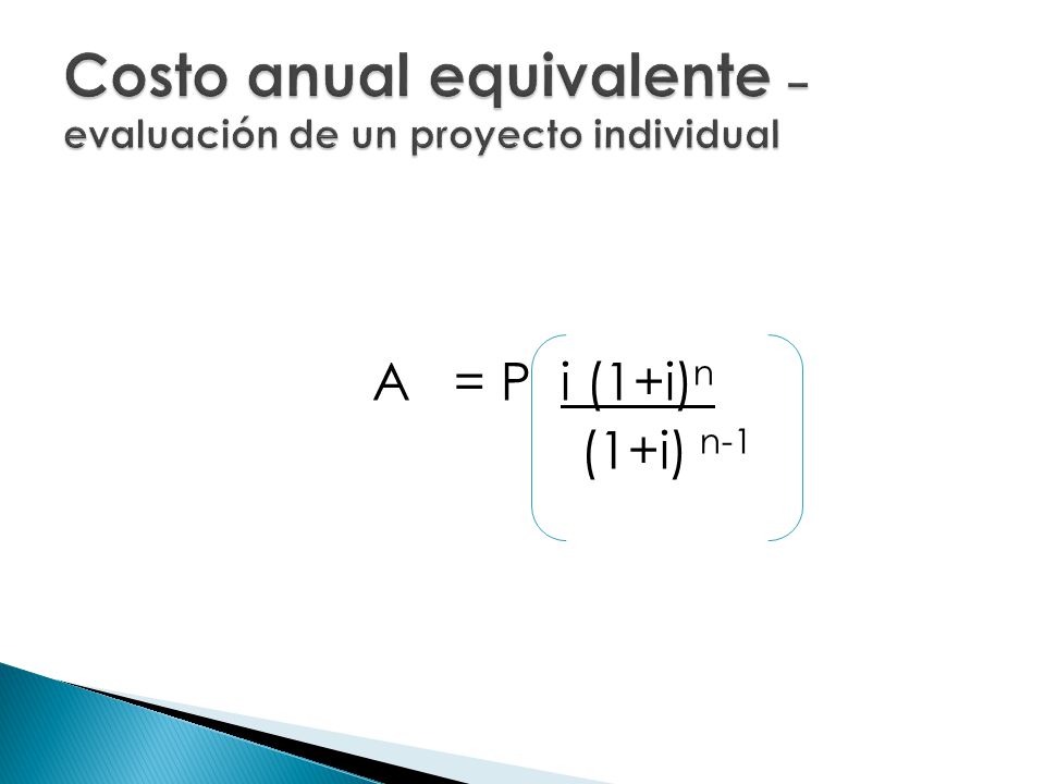 COSTO ANUAL EQUIVALENTE UNIFORME - ppt video online descargar