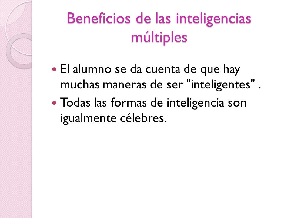 Beneficios de las inteligencias múltiples