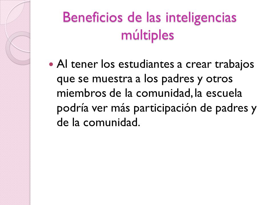 Beneficios de las inteligencias múltiples