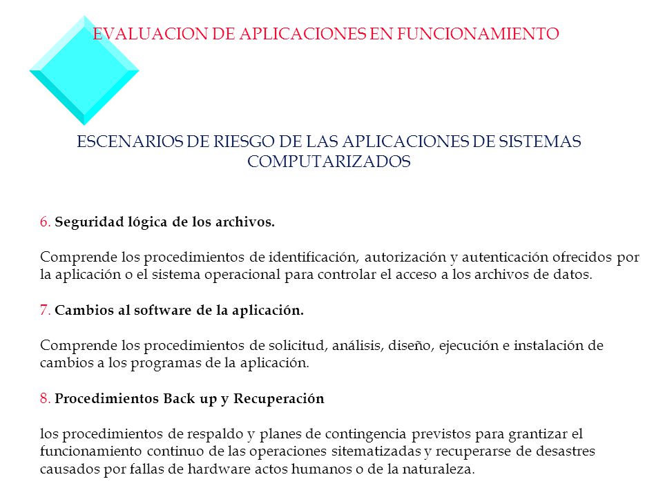 EVALUACION DE APLICACIONES EN FUNCIONAMIENTO