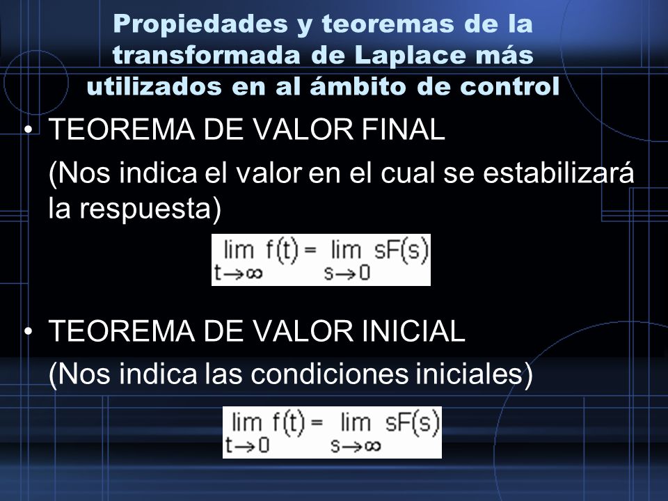 (Nos indica el valor en el cual se estabilizará la respuesta)