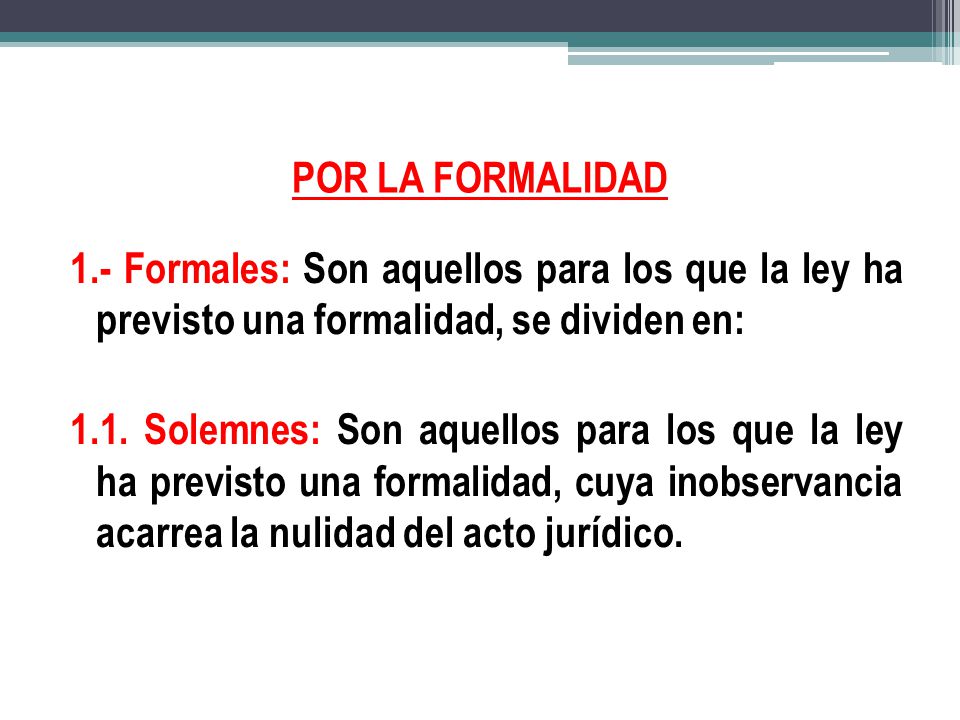 POR LA FORMALIDAD