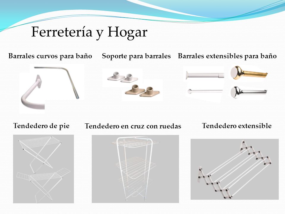 Ferretería y Hogar Barrales curvos para baño Soporte para barrales