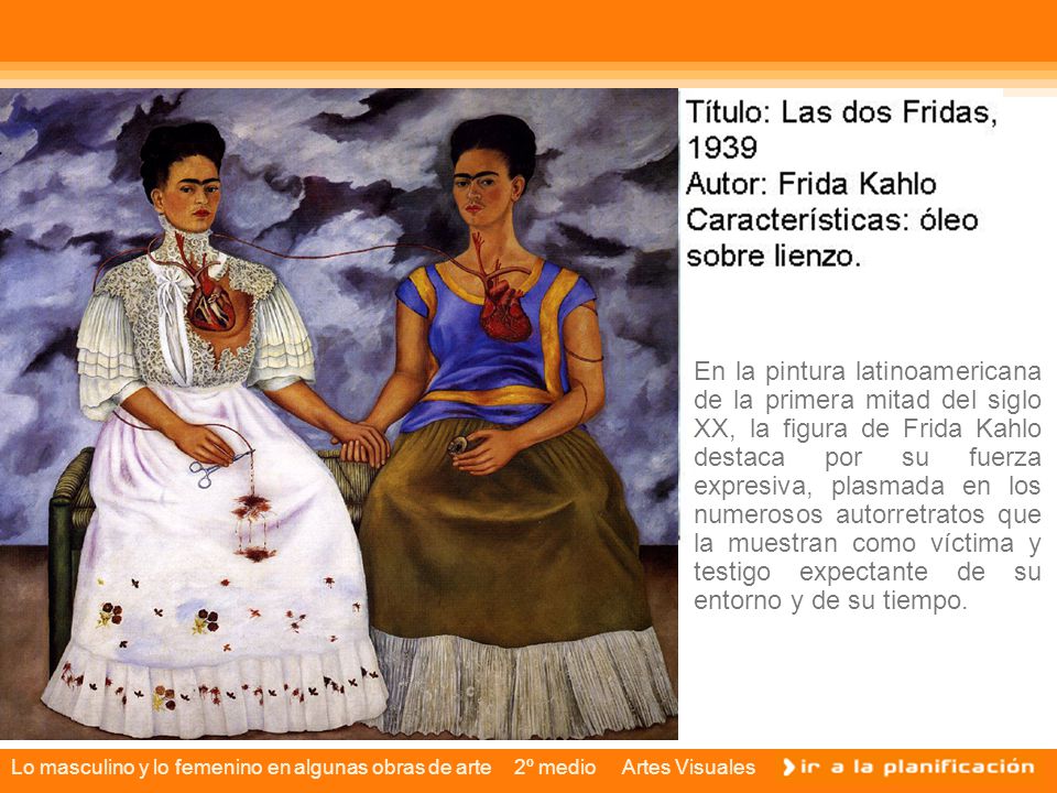 En la pintura latinoamericana de la primera mitad del siglo XX, la figura de Frida Kahlo destaca por su fuerza expresiva, plasmada en los numerosos autorretratos que la muestran como víctima y testigo expectante de su entorno y de su tiempo.