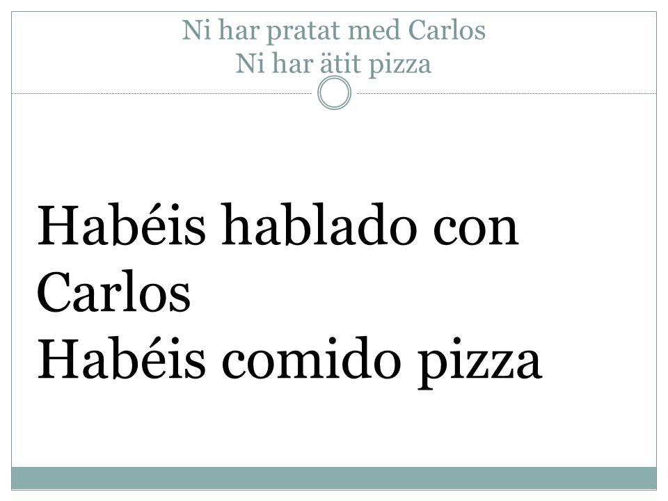 Ni har pratat med Carlos Ni har ätit pizza