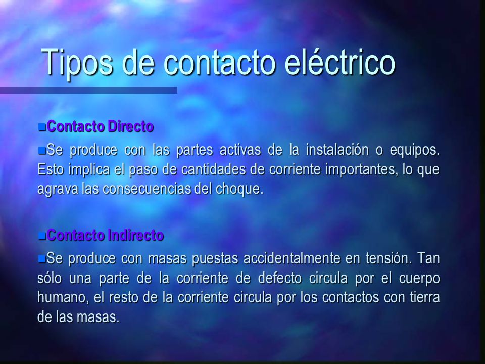 Tipos de contacto eléctrico