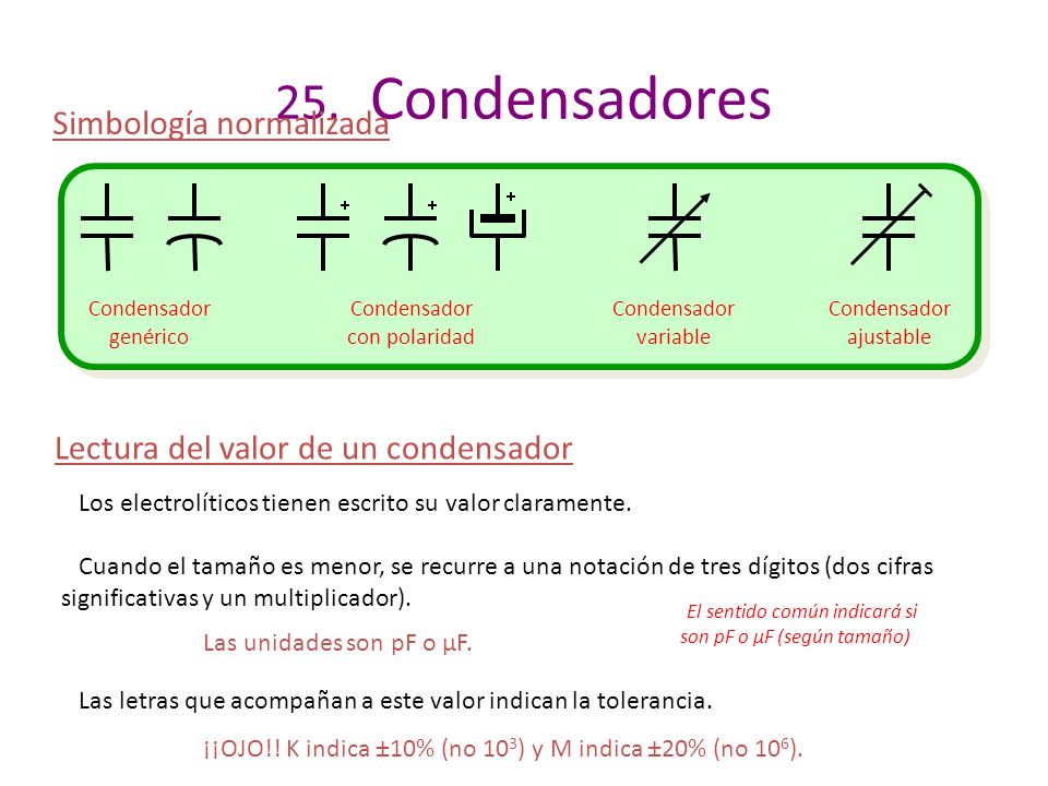 El sentido común indicará si son pF o µF (según tamaño)